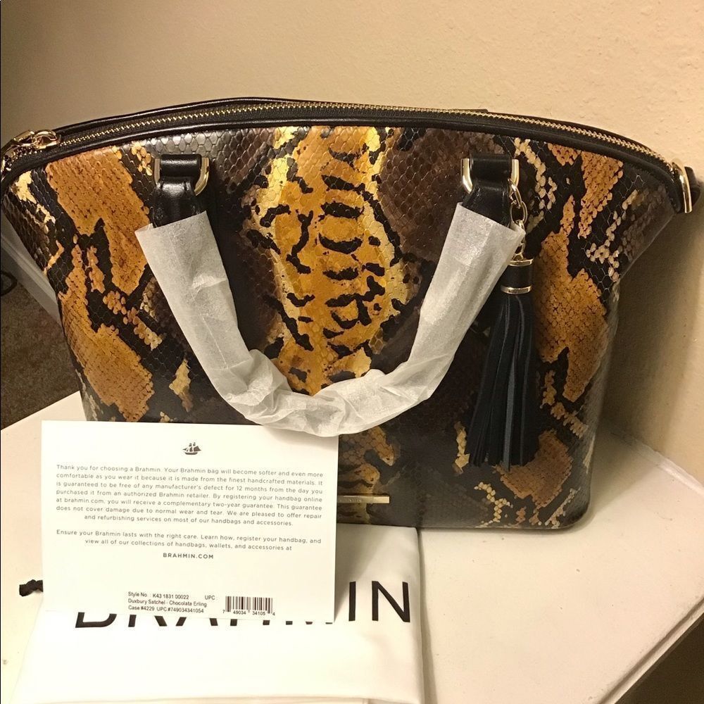 Brahmin Duxbury Satchel Chocolate Erling Chocolate